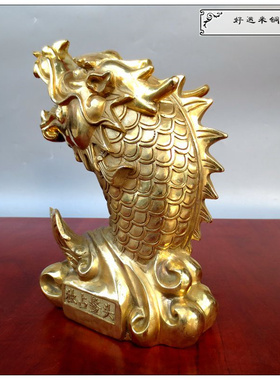 工艺办公室玄关黄铜鲤鱼跃龙门