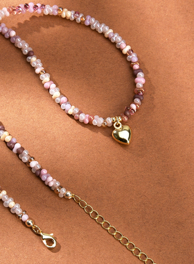 夏天项链ROKIGO日本珠豆形女镀金