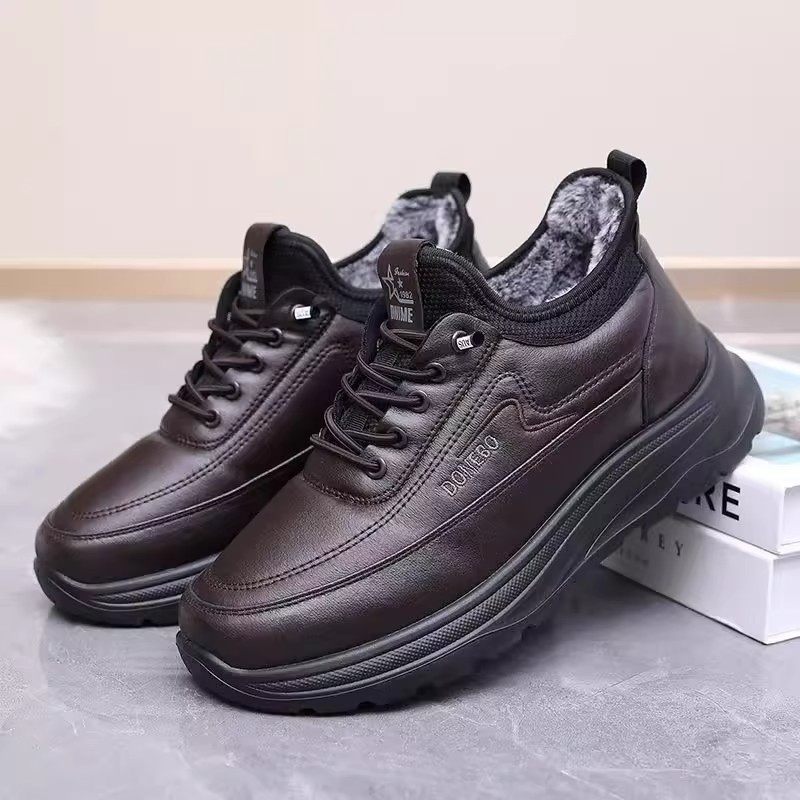 冬季老北京布鞋男棉鞋加绒防滑保暖一脚蹬防水中老年爸爸鞋老人鞋,淘宝优惠券,粉丝福利购,淘宝优惠卷