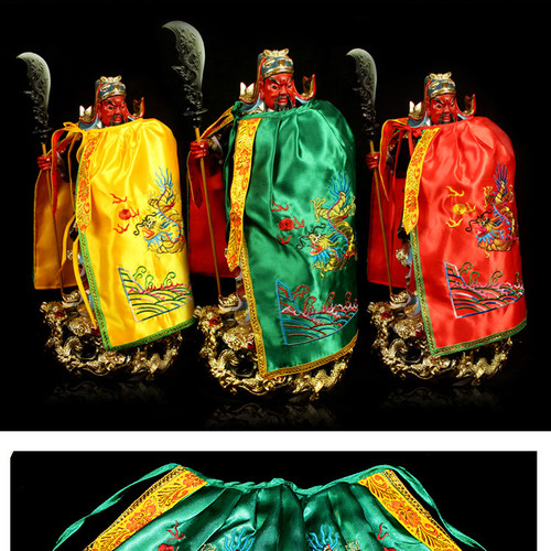 关公披风武财神关羽佛像斗篷神像佛袍神明菩萨佛衣服小双龙袍30cm - 图0