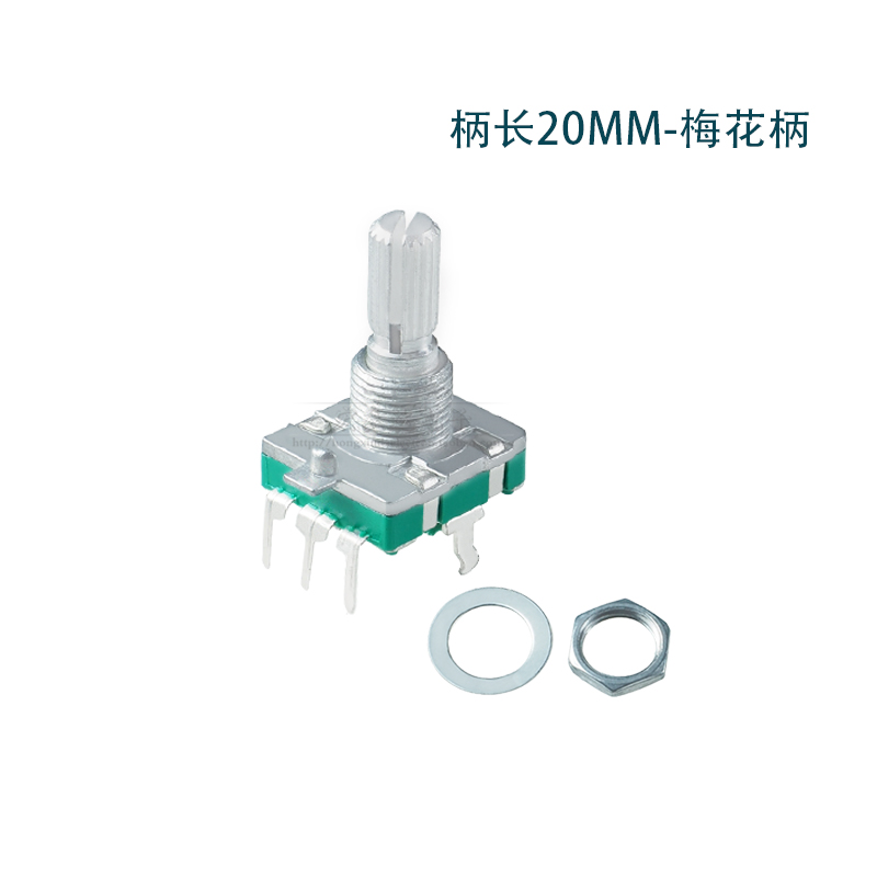 EC16梅花/D半轴柄 柄长15/20MM 360°旋转/数字编码器 五脚带开关 - 图1