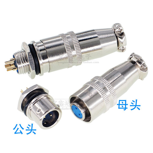 XS航空插头 插座 XS8/9/10/12JK-2-6芯J/Y推拉自锁小型连接器镀金 - 图0