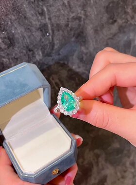 CUMEE帕拉伊巴培育水滴戒指