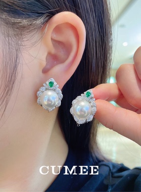 CUMEE银镀金澳白贝珠首饰套装