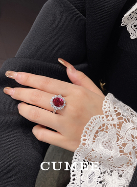 戴妃款培育红宝石镀金套装