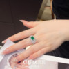 CUMEE silver gold-plated wood green synthetic emerald ring