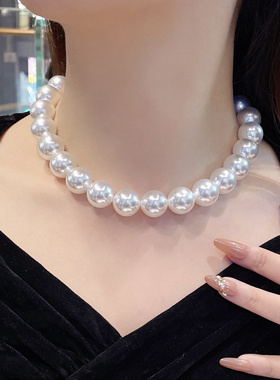 CUMEE银镀金冷白光贝珠项链