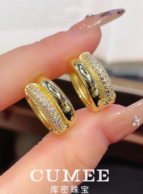 轻奢小耳扣银镀金黄色吊坠