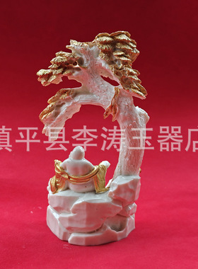 批发镂空松下佛像摆件 树脂描金弥勒佛家居办公摆件工艺品