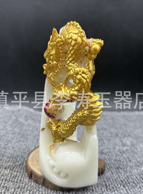 批发龙戏珠摆件 树脂夜光金龙戏珠佛口家居办公摆件工艺品