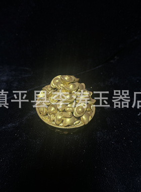 批发仿 黄铜元宝盆摆件 树脂金元宝盆家居办公摆件工艺品