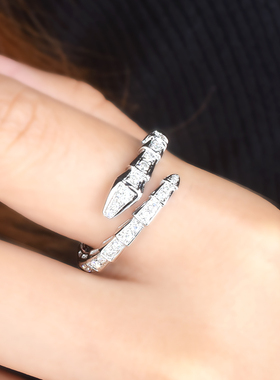 钻爱莫桑石戒指女18k机械唯美