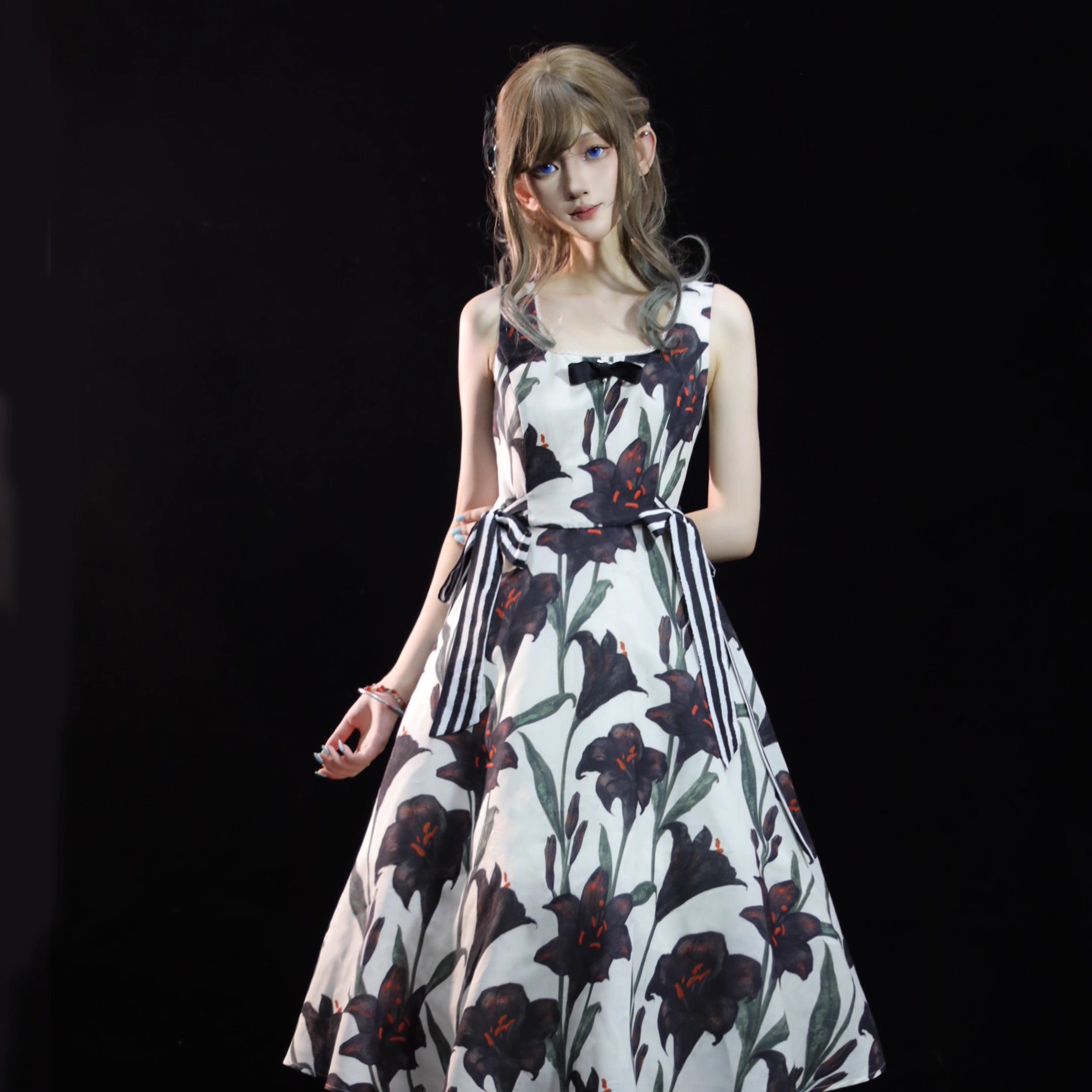 【黑百合3.0】印花SK & JSK全款链接-青LO原创Lolita半身裙连衣裙,淘宝优惠券,粉丝福利购,淘宝优惠卷