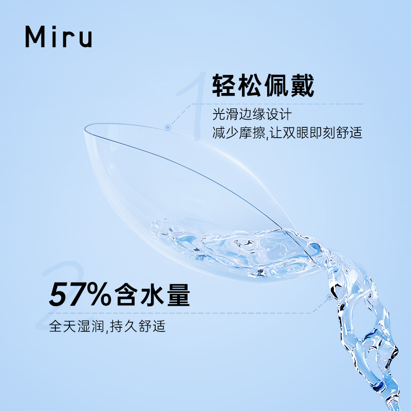 Miru米如日抛30片*2隐形眼镜近视透明片进口非半月抛 - 图1