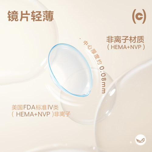 COFANCY可糖燕麦小奶片隐形眼镜日抛30*2水凝胶透明片水润近视镜 - 图2