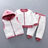 Пуховик подходит для мужчин и женщин, утепленная демисезонная детская толстовка, детский бархатный комплект, детская одежда, 3 лет