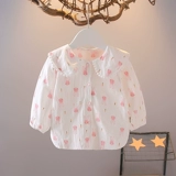 Осенняя рубашка для девочек, трикотажный комплект, жилет, 2022, в западном стиле