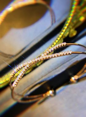 微镶莫桑石交叉情人节礼物手环