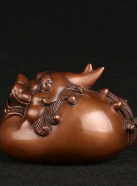 貔貅纯铜瑞兽家居客厅书房工艺品