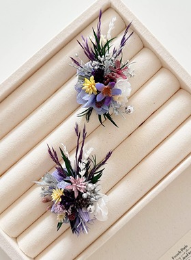 永生花戒指紫色植物花朵戒指手作