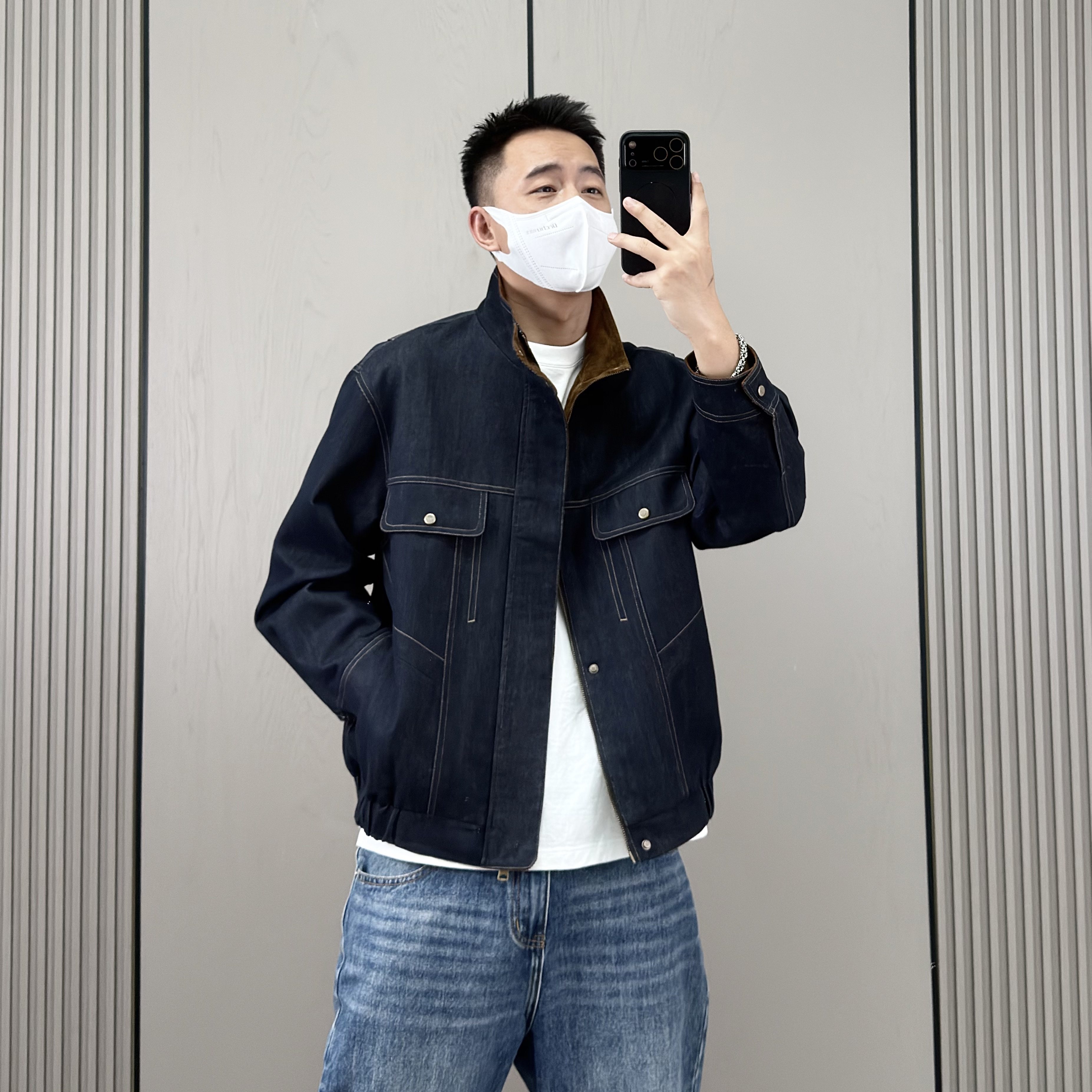 梅一天美式复古巴恩风立领夹克男26春秋新款休闲宽松百搭牛仔外套,淘宝优惠券,粉丝福利购,淘宝优惠卷