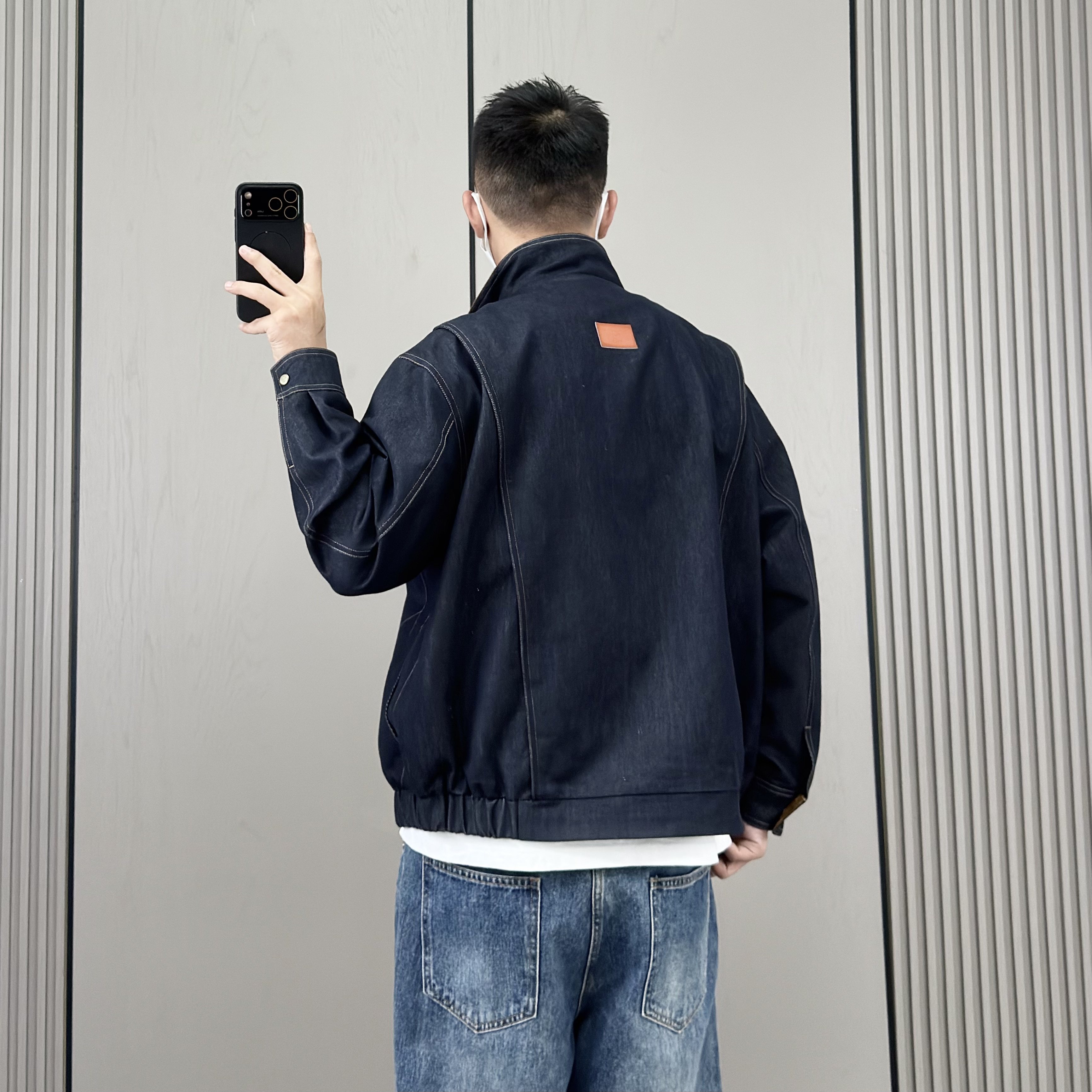 梅一天美式复古巴恩风立领夹克男26春秋新款休闲宽松百搭牛仔外套,淘宝优惠券,粉丝福利购,淘宝优惠卷