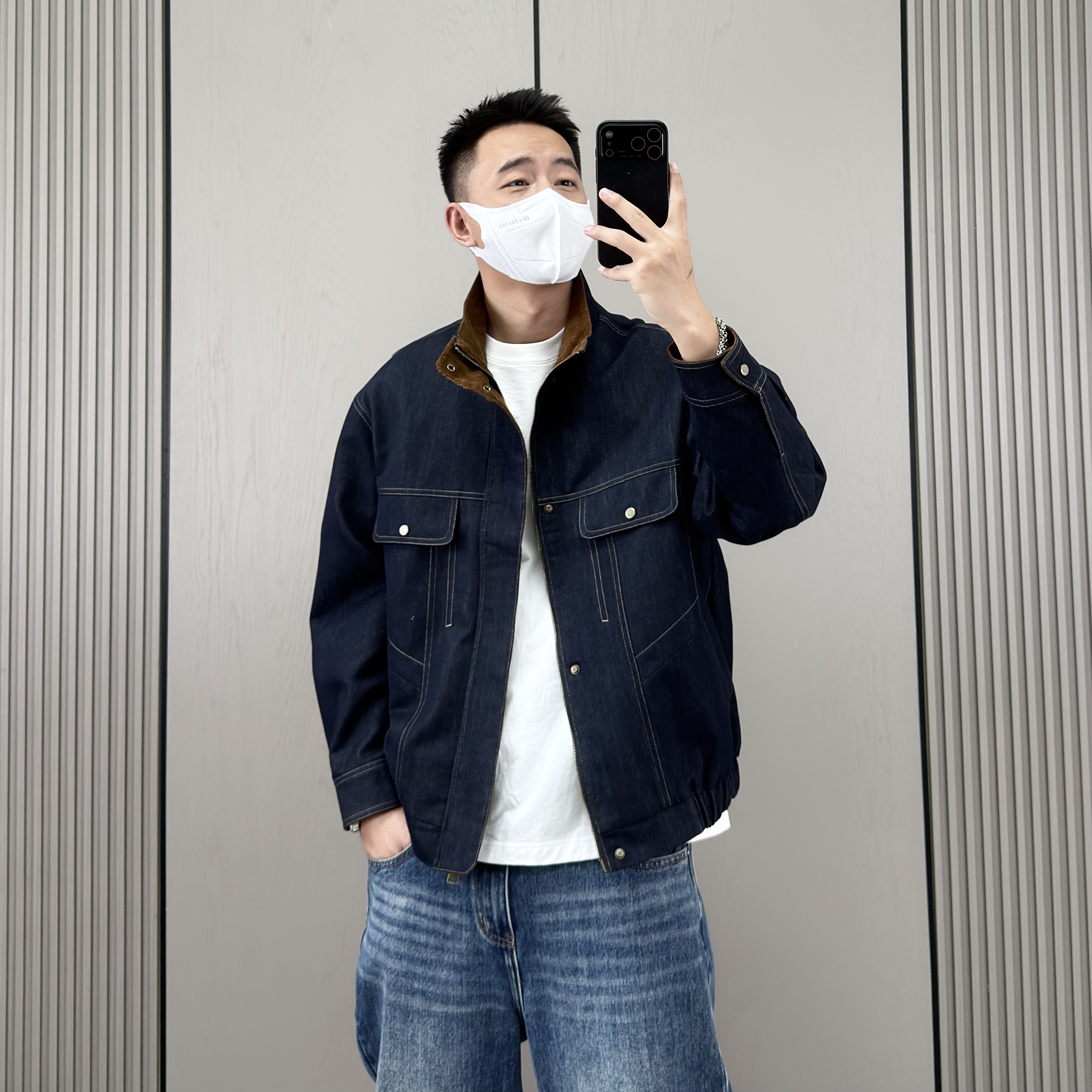 梅一天美式复古巴恩风立领夹克男26春秋新款休闲宽松百搭牛仔外套,淘宝优惠券,粉丝福利购,淘宝优惠卷