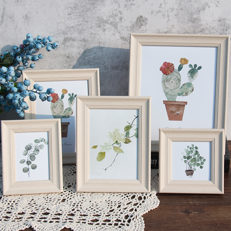 美式相框摆台横竖创意挂墙简约复古加洗照片框7寸8寸10A4画框定制 - 图0