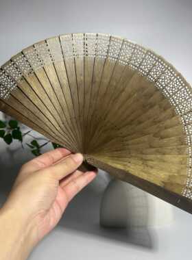 孔雀翎折扇阴沉苏扇小叶桢楠香味