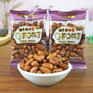 姚福记开口松子王开心果东北松子原味小包袋装零食坚果炒货