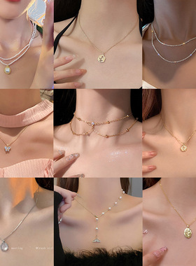 韩版微镶百搭锁骨链清仓女款