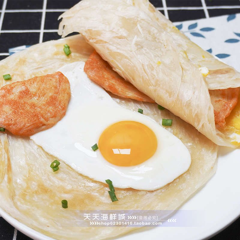 手抓饼120g/片商用摆摊100片大饼葱油饼正宗台湾风味煎饼面饼原味 - 图2