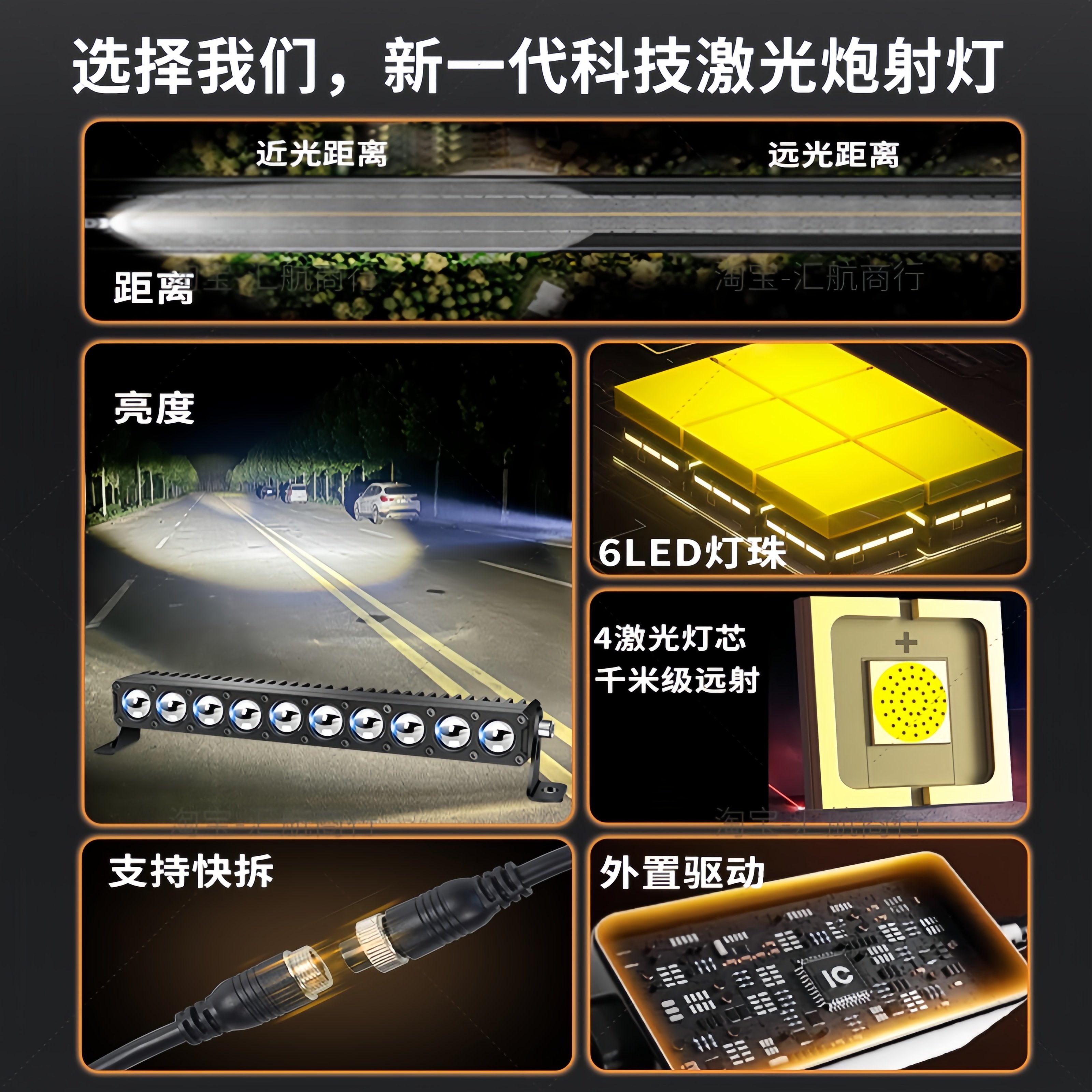 正品GF10中网超薄激光长条射灯聚光远射大功率货车加装防水隐藏款,淘宝优惠券,粉丝福利购,淘宝优惠卷