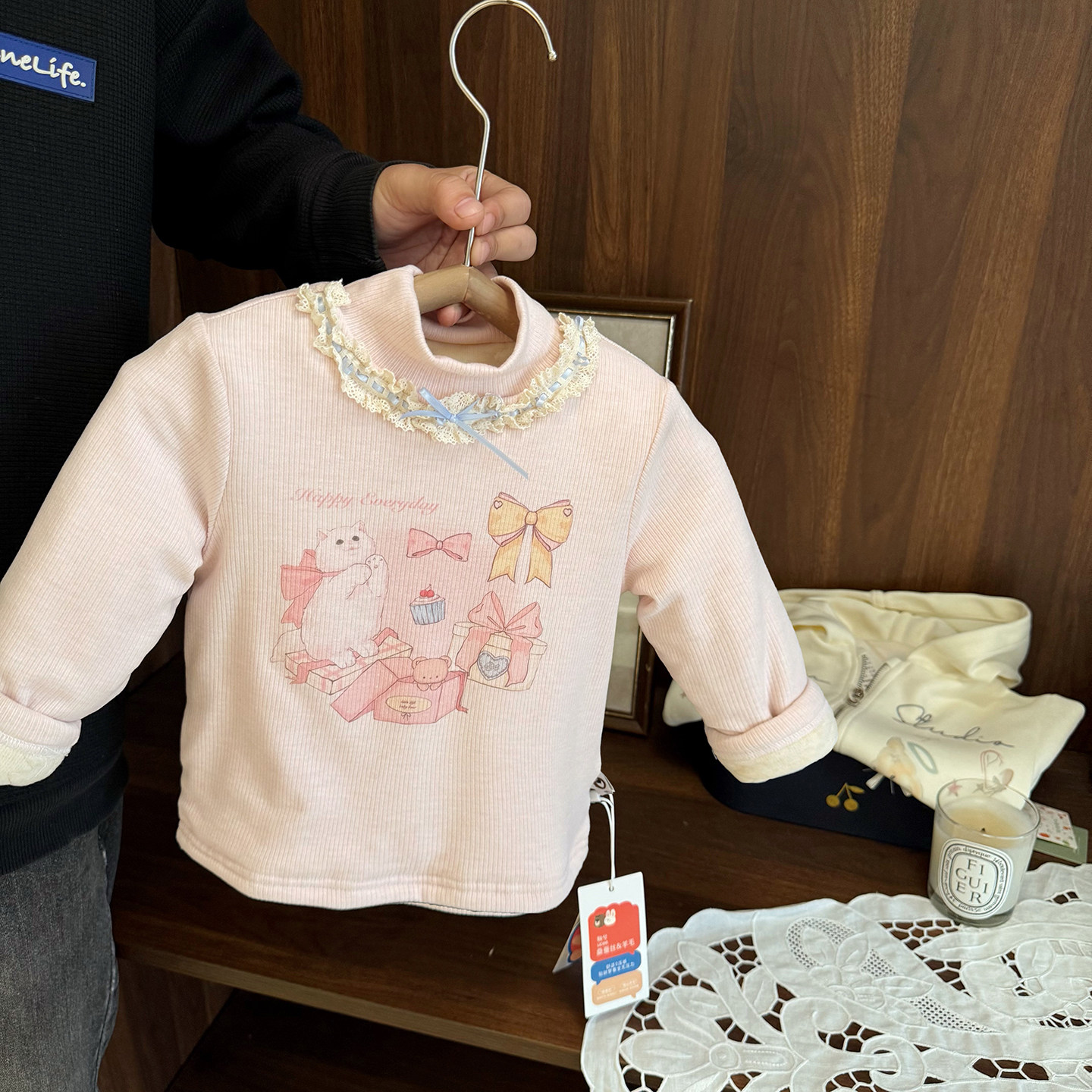 女宝宝超厚蚕丝棉保暖T恤女婴儿秋冬款半高领女童高级德绒打底衫,淘宝优惠券,粉丝福利购,淘宝优惠卷