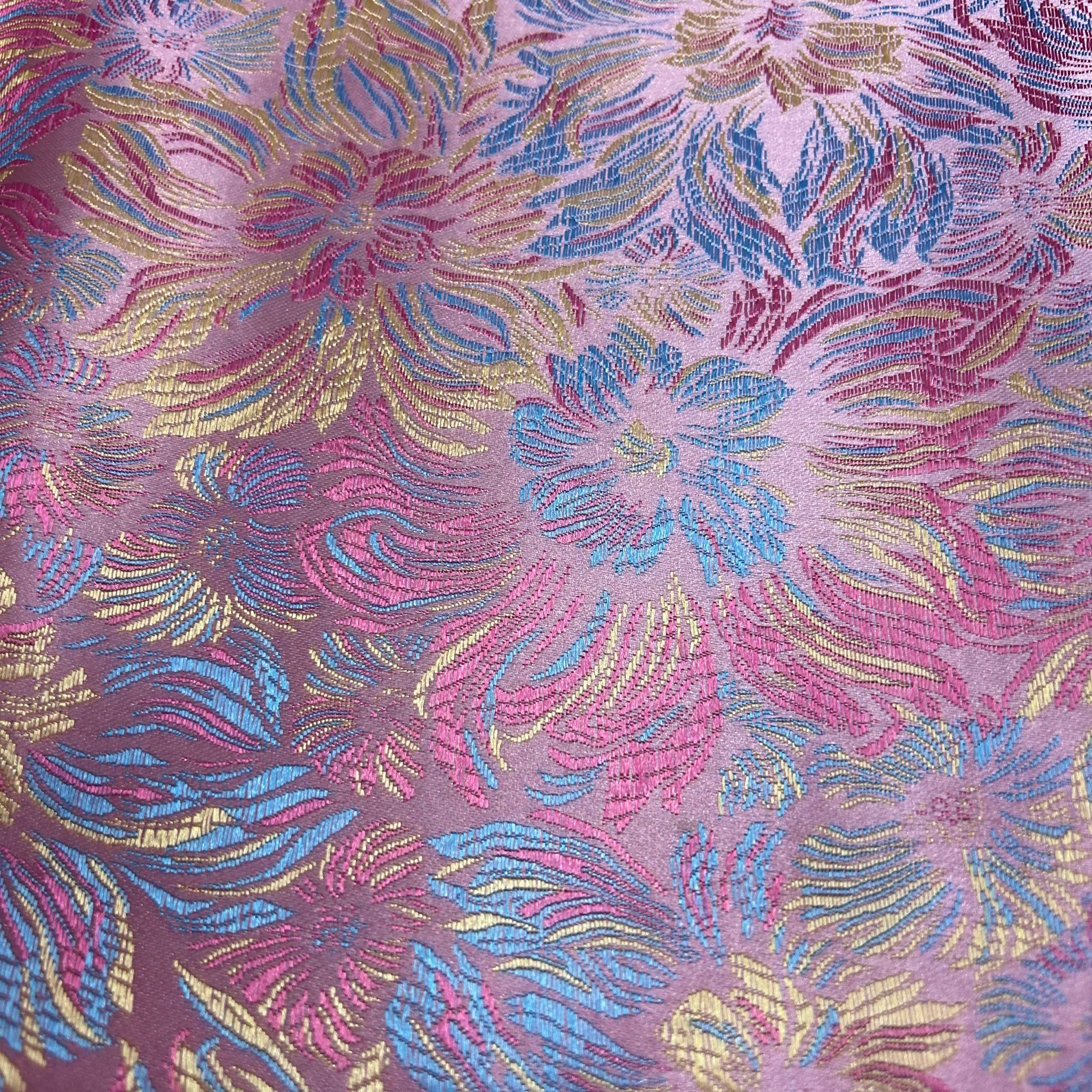 织锦缎旗袍童装蒙古袍民族服装面料装饰手工提花织锦缎丝绸布料 - 图0