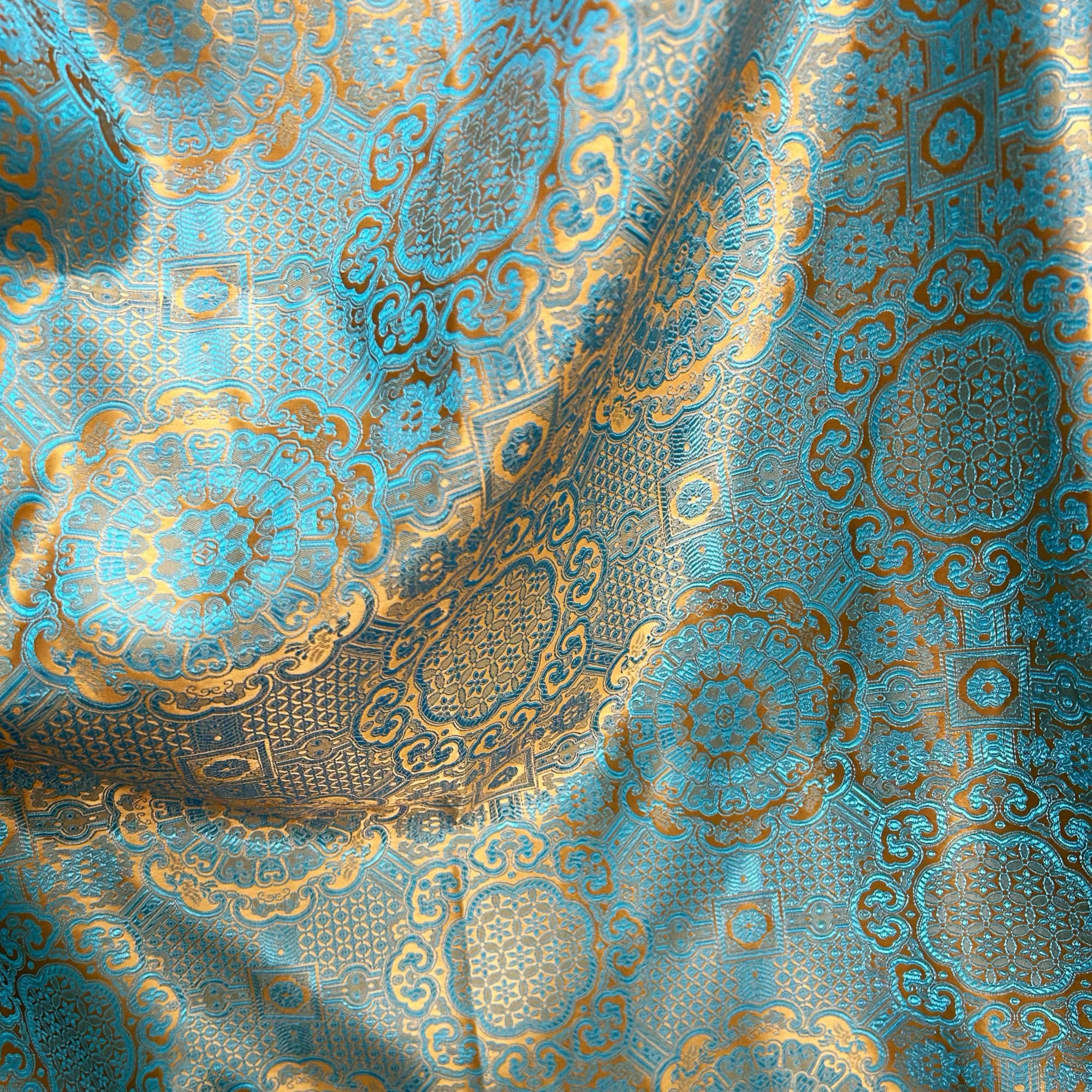 特尼龙布料背心蓝宝织锦缎中式隔热垫丝绸面料蒙古袍民族绸绣旗袍,淘宝优惠券,粉丝福利购,淘宝优惠卷