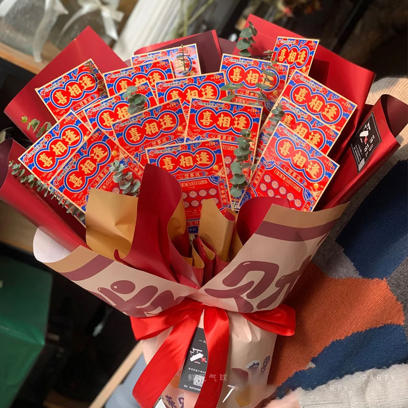 彩票花包装diy材料包全套红包半成品男生生日有钱创意礼物盒花束