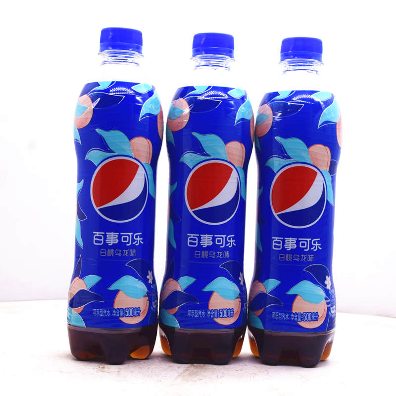 百事可乐太汽系列白桃乌龙味碳酸饮料可乐型汽水500ml*5夏季饮-图1