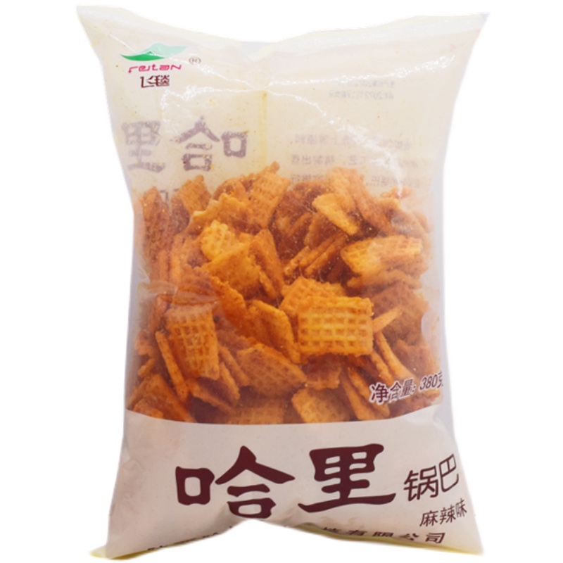 陕西哈里飞毯锅巴豆香麻辣味孜然味380g袋休闲膨化零食品大包装 - 图3