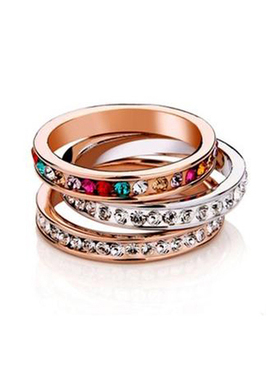 饰品尹恩惠玫瑰金彩钻戒指日韩