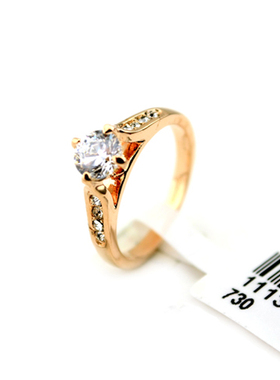 丽晶镶钻四爪仿真日韩风戒指环