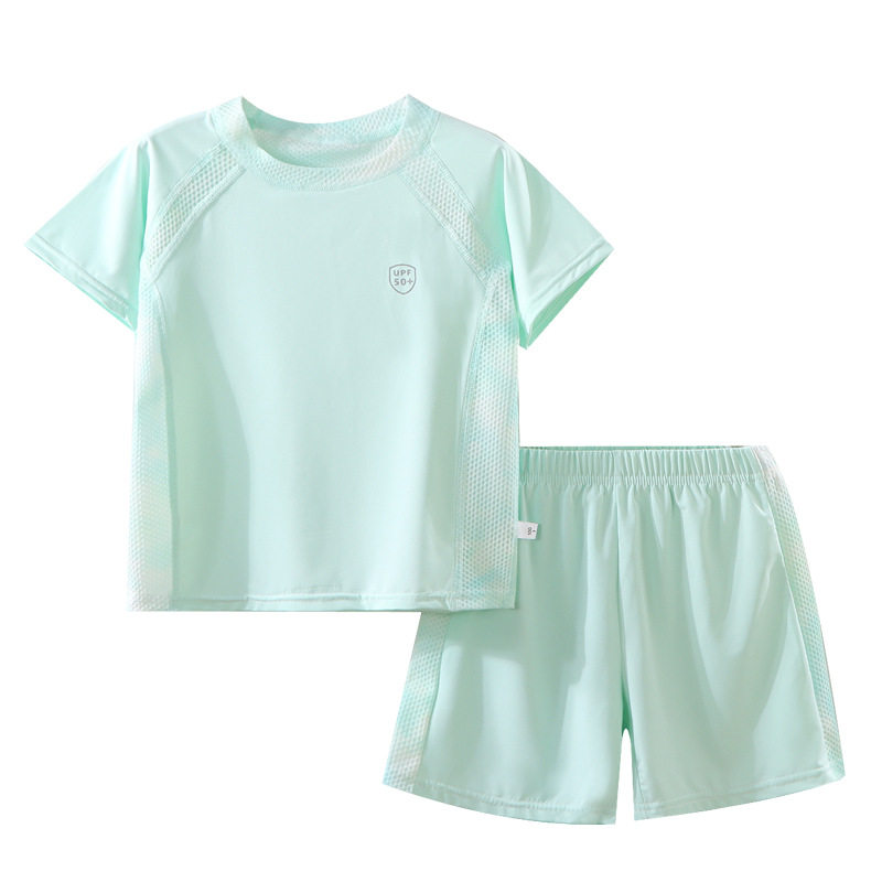 新款男童女童运动无骨套装冰感透气儿童夏季短袖网眼速干短裤,淘宝优惠券,粉丝福利购,淘宝优惠卷