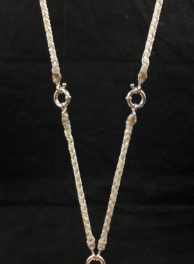 蚕丝蜡绳纯手工精编3挂佛牌链纯银扣项链绳多功能配链