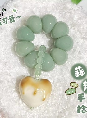 小清新绿蒜瓣大肠菩提手捻小尺寸解压手把件盘玩菩提子文玩手串