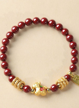 2026马年朱砂手串女款红色本命年好运手链轻奢小马送人礼物手饰男