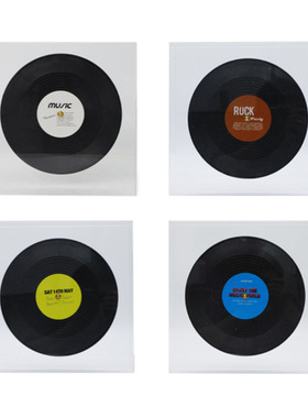 摄影道具北欧风格黑胶唱片墙面装饰品样板间书房软装创意客厅摆件