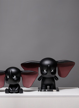 卡通小飞象创意摆件装饰品现代轻奢样板间儿童房销售中心桌面摆设