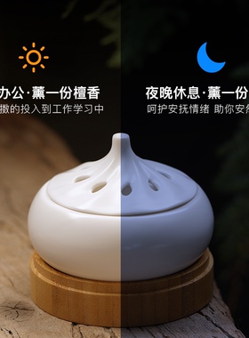 创意台湾陶瓷电子香薰炉家用定时可调温檀香熏香沉香粉插电电香炉