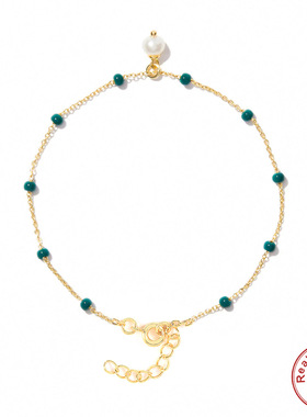 新款S925纯银气质百搭珍珠玉髓手链欧美时尚简约ins风纯银手链女