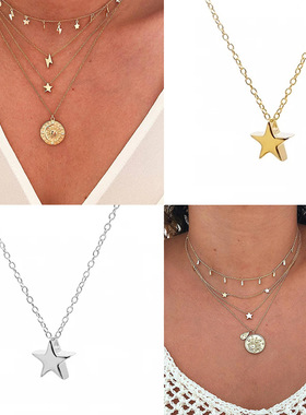 S925纯银可爱迷你五角星吊坠锁骨链日韩网红热销气质穿搭项链项饰